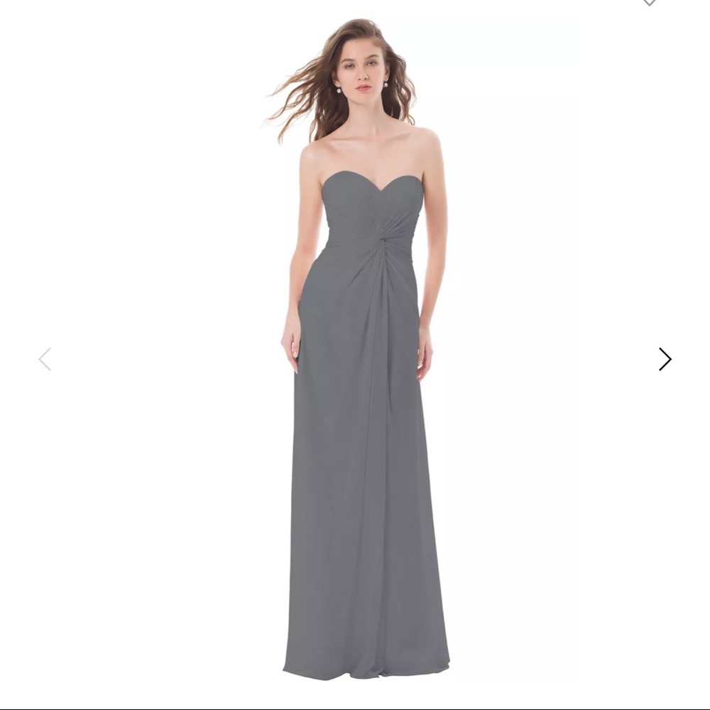 NWOT Bill Levkoff Pewter Chiffon Dress, Size 4